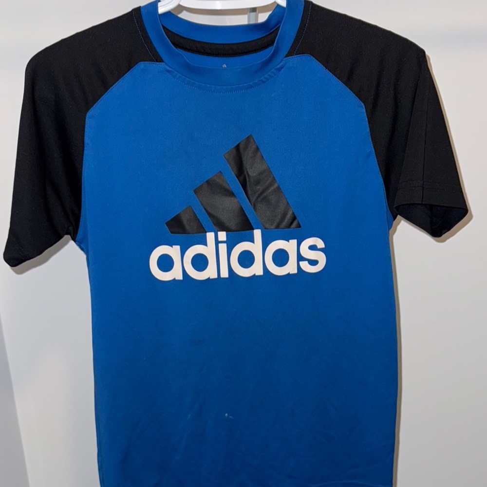 Adidas Blue and Black Short Sleeve Tee